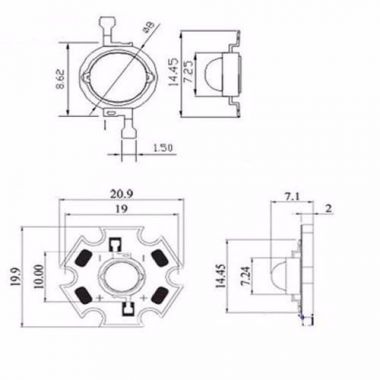 LED - 3W Deep Red 660nm High Power  20mm